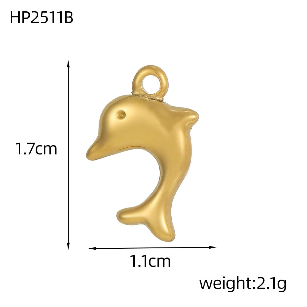 Wholesale  Marine Animal Series Dolphin Crab Stainless Steel DIY Pendant