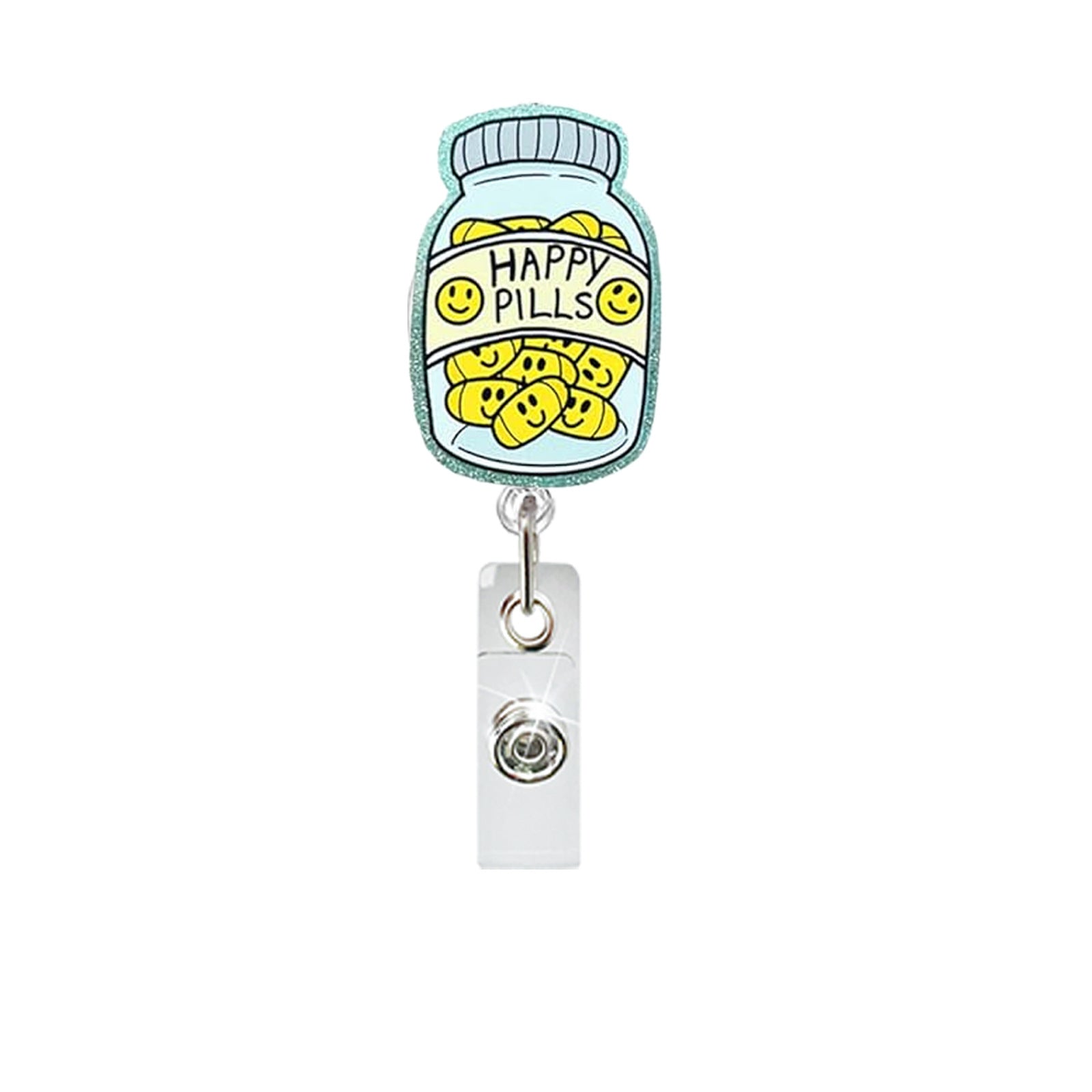 Wholesale Fun Cartoon Acrylic Badge Reel Retractable ID Card Holder Keychain Accessory