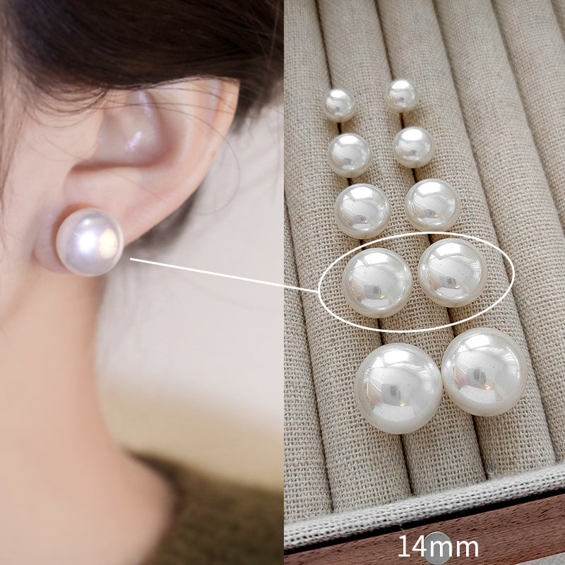 Wholesale Steamed Bun Pink Pearl Minimalist Earrings