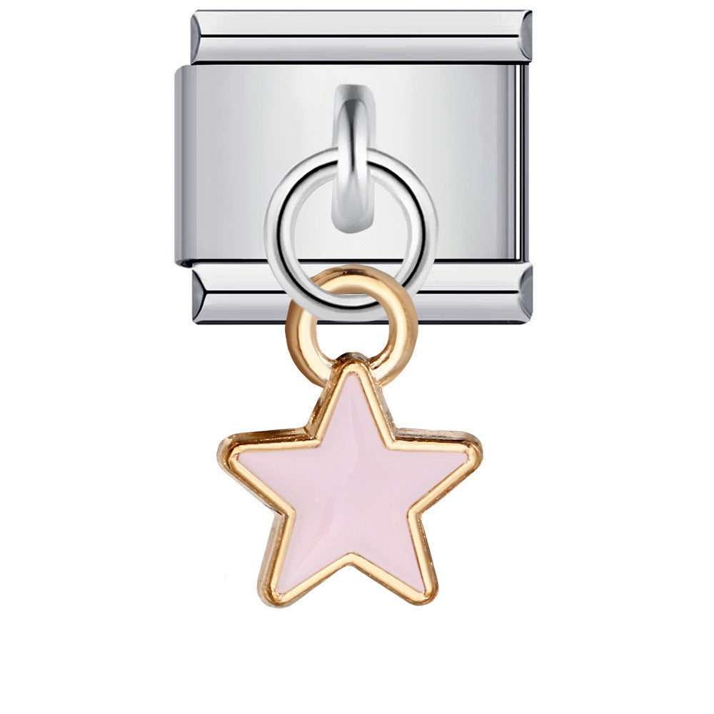 Wholesale Italian Charm Bracelet 9mm DIY Splicing Removable Star Hook Stainless Steel Composable Bracelet