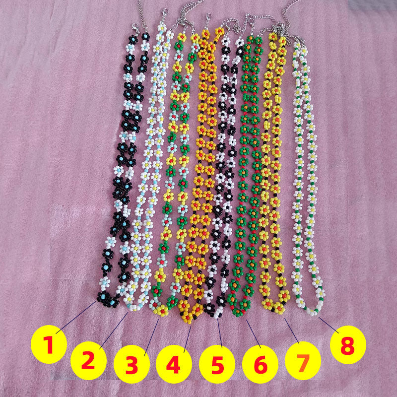 Wholesale Summer Fresh Flower Rice Bead Necklace