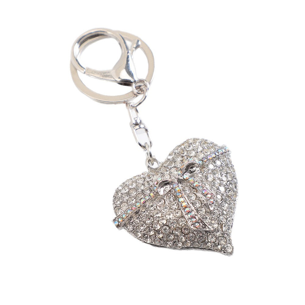 Wholesale Trendy Bow Heart Keychain Zinc Alloy Bag Charm Car Key Accessory Gift