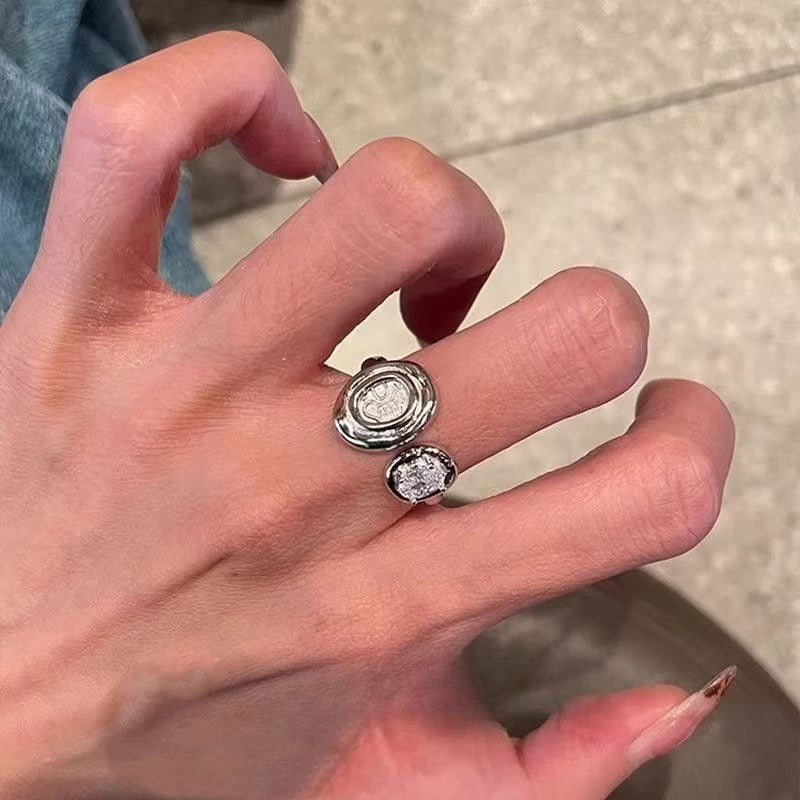 Wholesale Trendy Geometric Silver Ring Adjustable Fashion Accessory for Everyday Wear