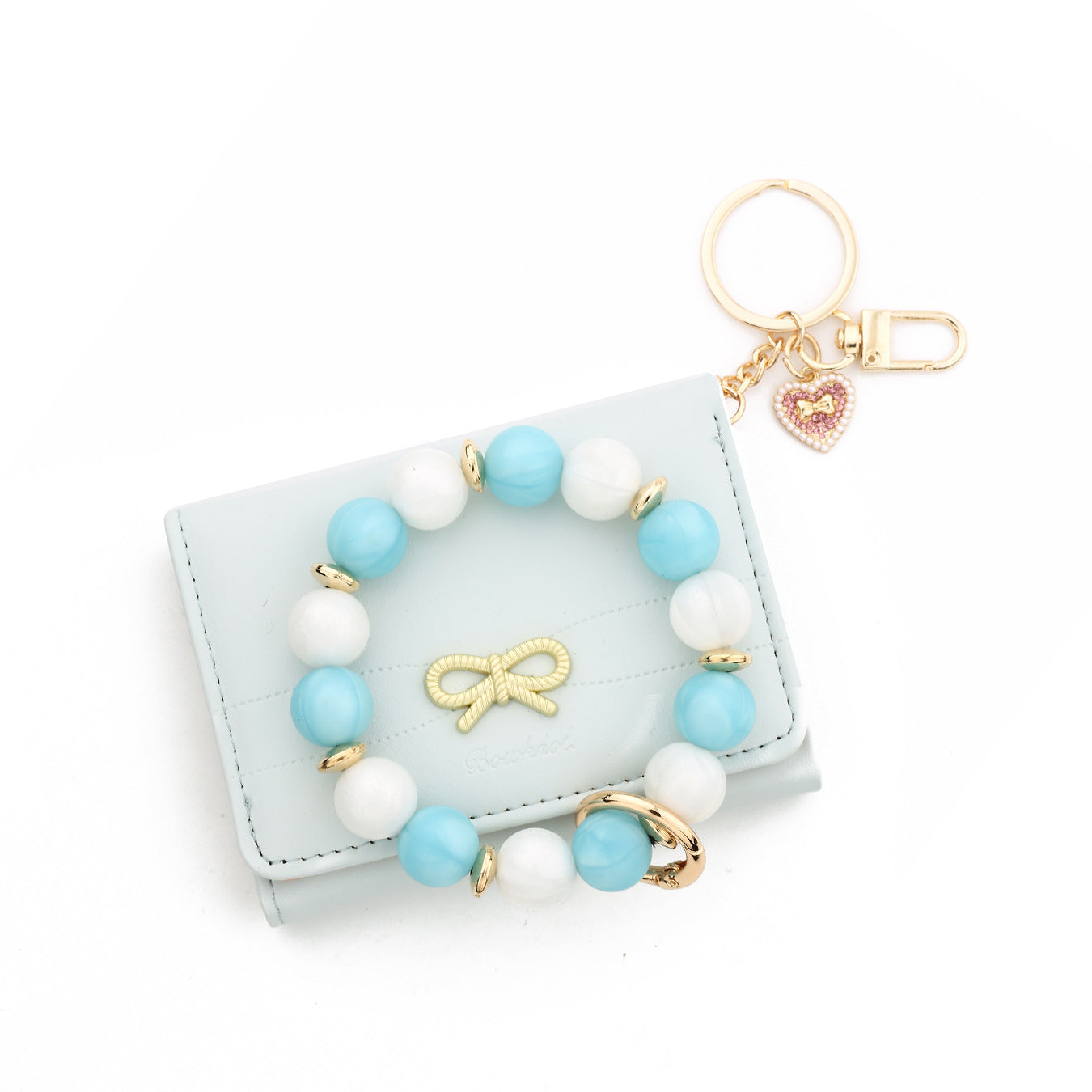 Wholesale Bow Simple  Heart Ladies Wristlet Keychain