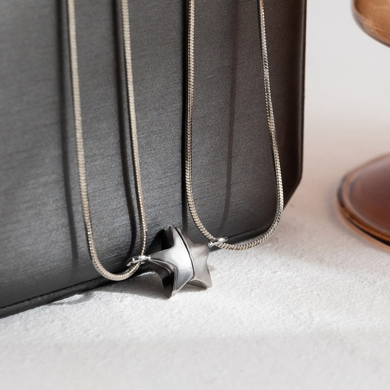 Großhandel personalisierte Nähte Fünf-Punkte-Sternanhänger-Halskette