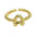 Wholesale  18k Golden Glaze Brass Bubble Balloon Letter  26 Ring