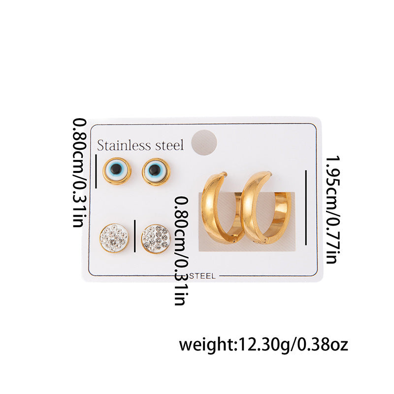 Wholesale Stylish Titanium Steel Love Earrings Set Fashion Jewelry for Party Wear