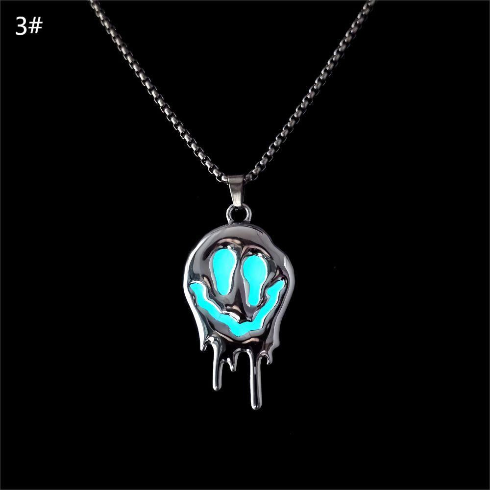 Wholesale Zinc Alloy Luminous Necklace  Luminous Ghost Face Pendant