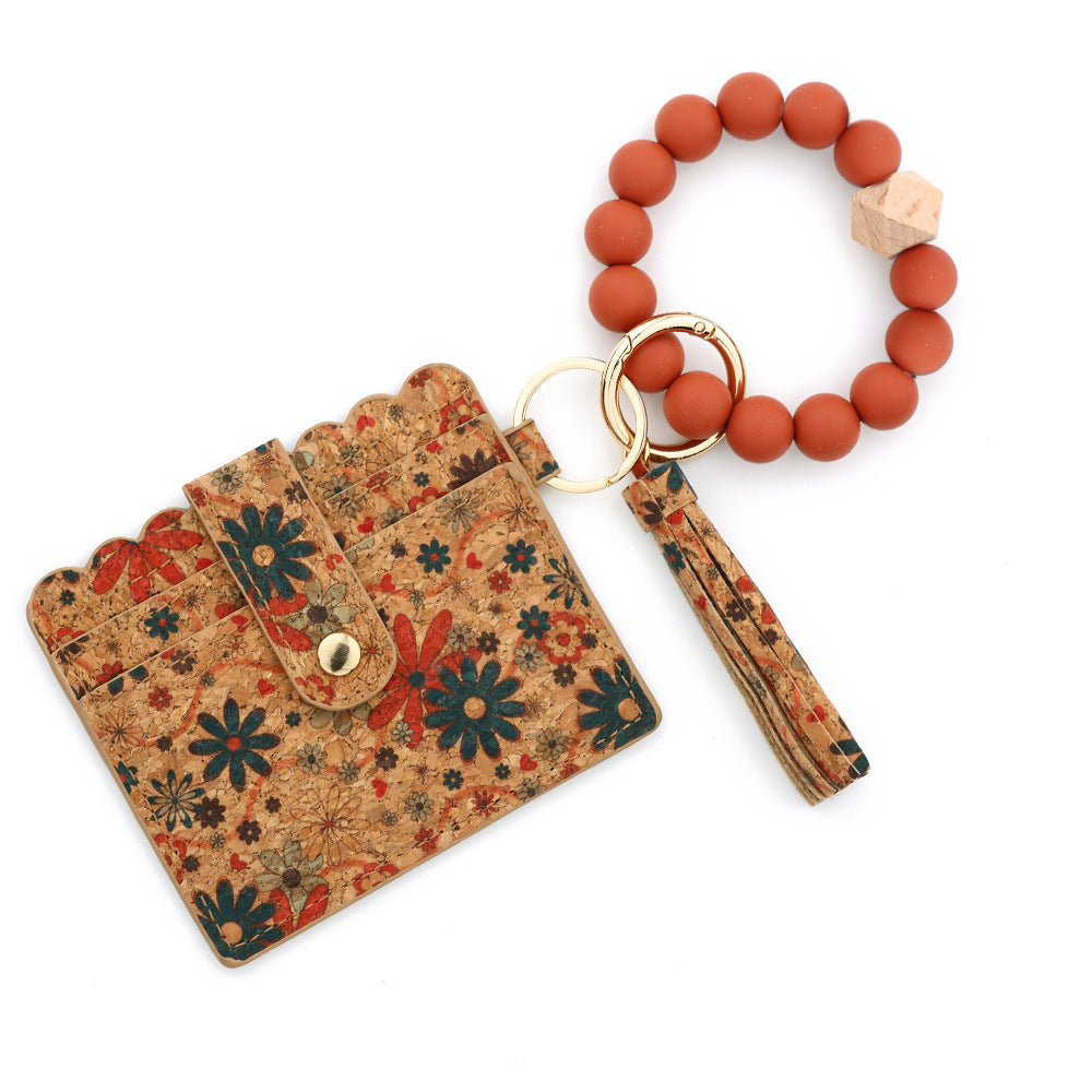 Wholesale 10PCS  Small Wallet Silicone Bead Bracelet Wristlet Keychain