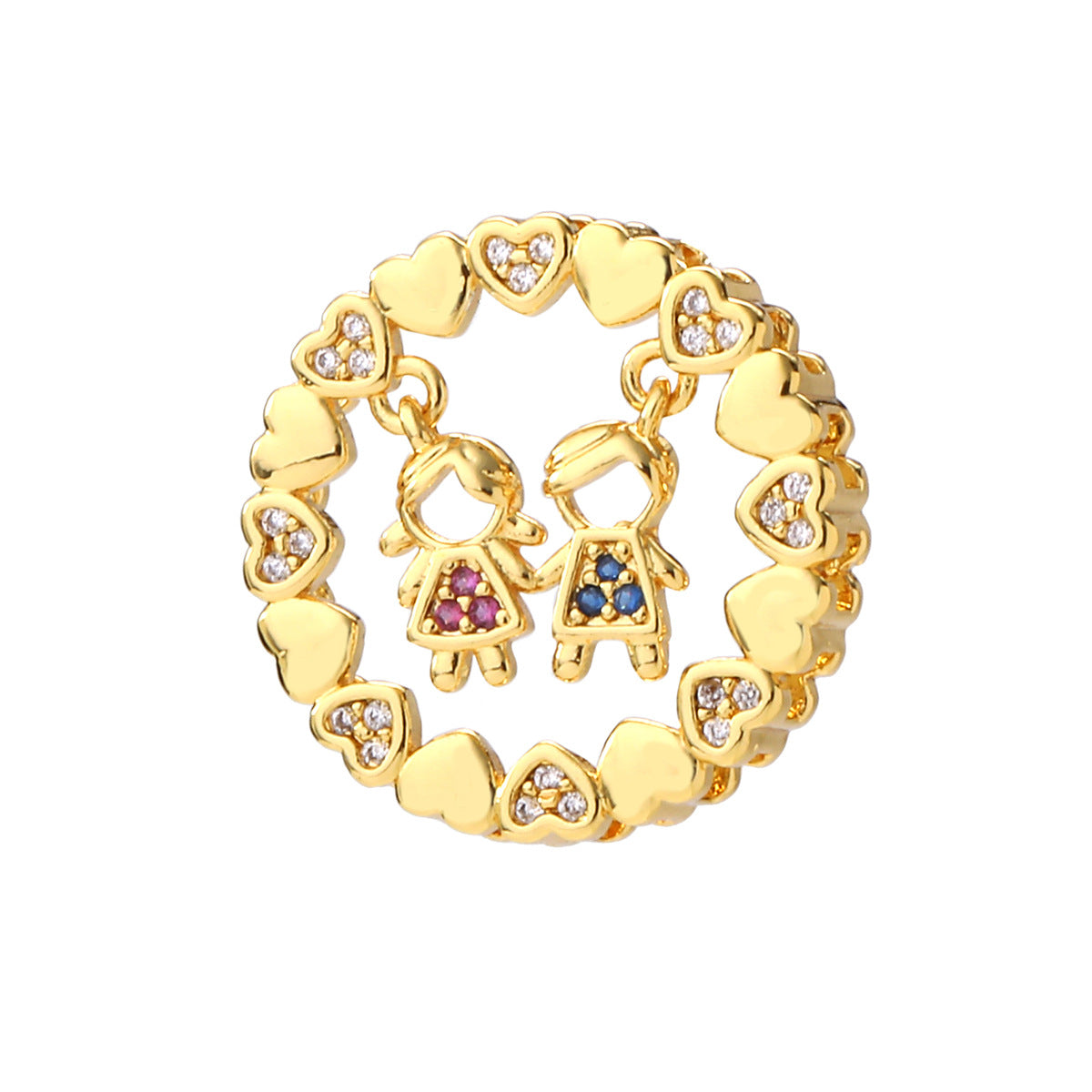 Wholesale Matching Couple Pendant Necklace 14K Gold Plated Brass Zircon Choker Fashion Accessory Gift Boutique Resale