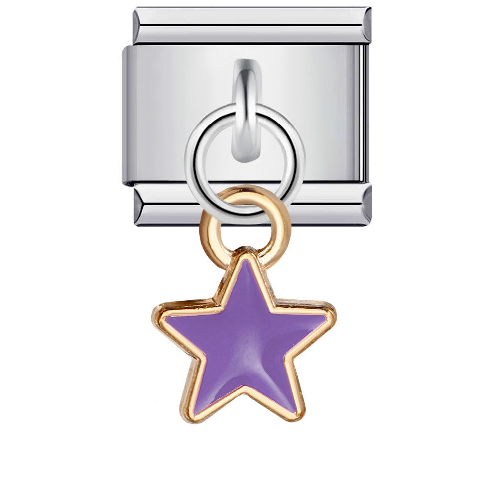 Wholesale Italian Charm Bracelet 9mm DIY Splicing Removable Star Hook Stainless Steel Composable Bracelet