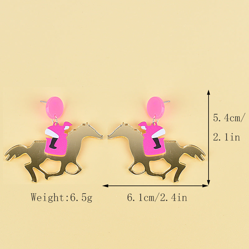 Wholesale Acrylic Horse Racing Festival Earrings Western Cowboy Hat Boots Earrings