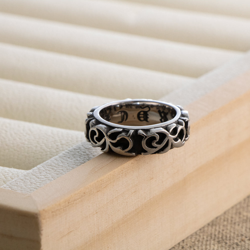 Wholesale  titanium steel jewelry classical pattern personality retro ring