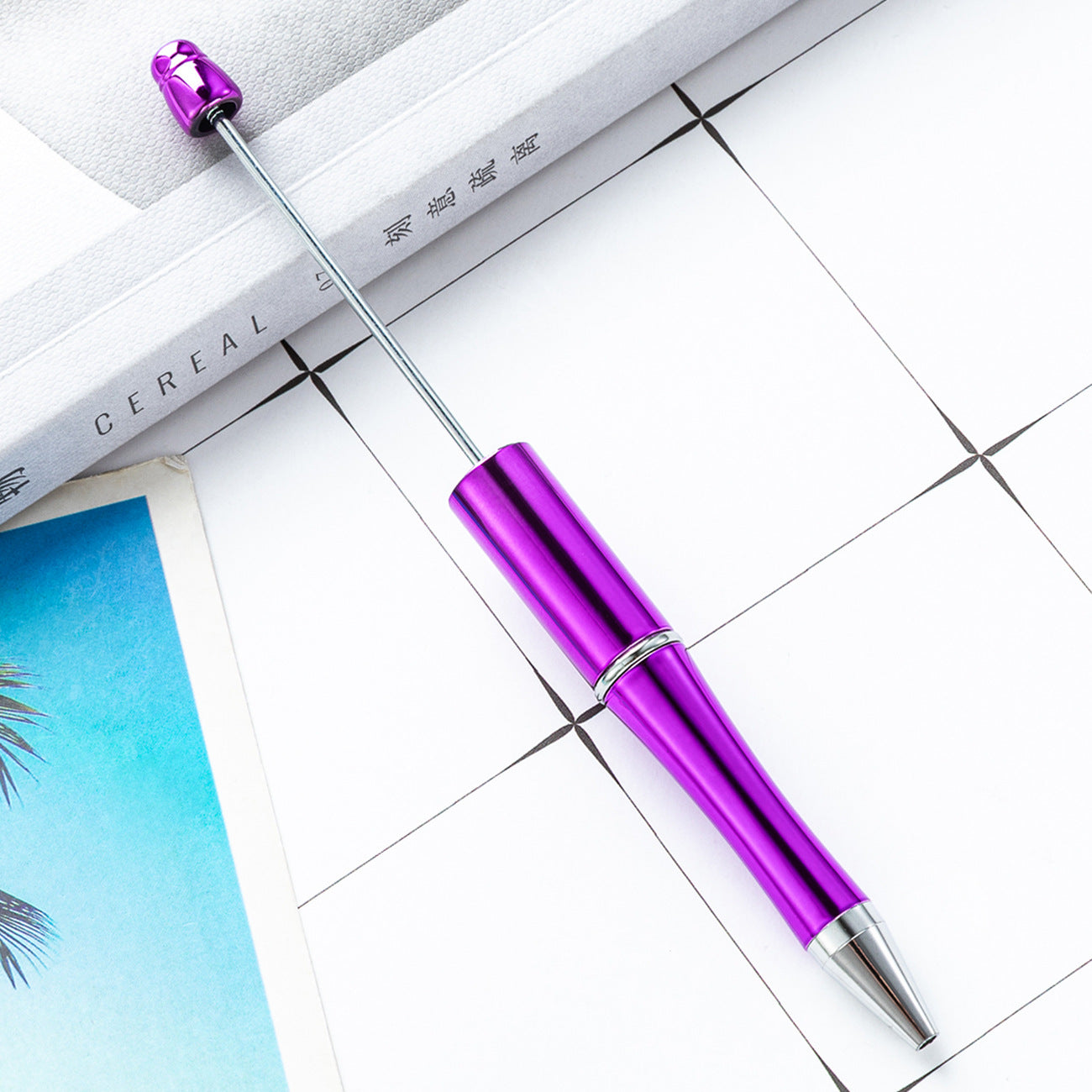 Wholesale V Electroplating Color Beadable Pens Plastic DIY Bead Pens ACC-PN-HuaHao020