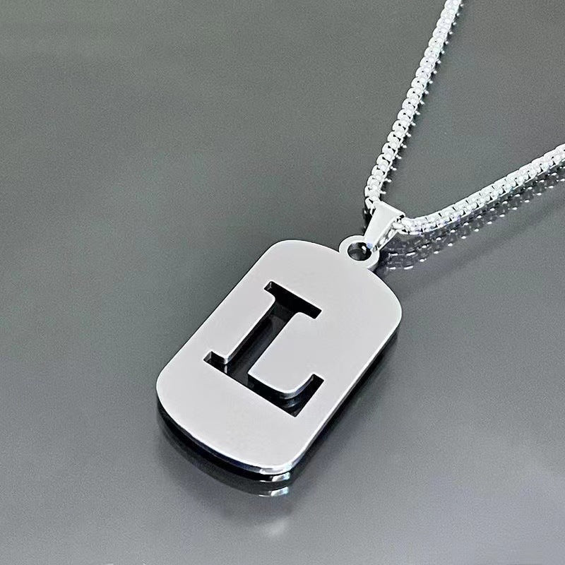 Wholesale  26 English letter necklace titanium steel chain