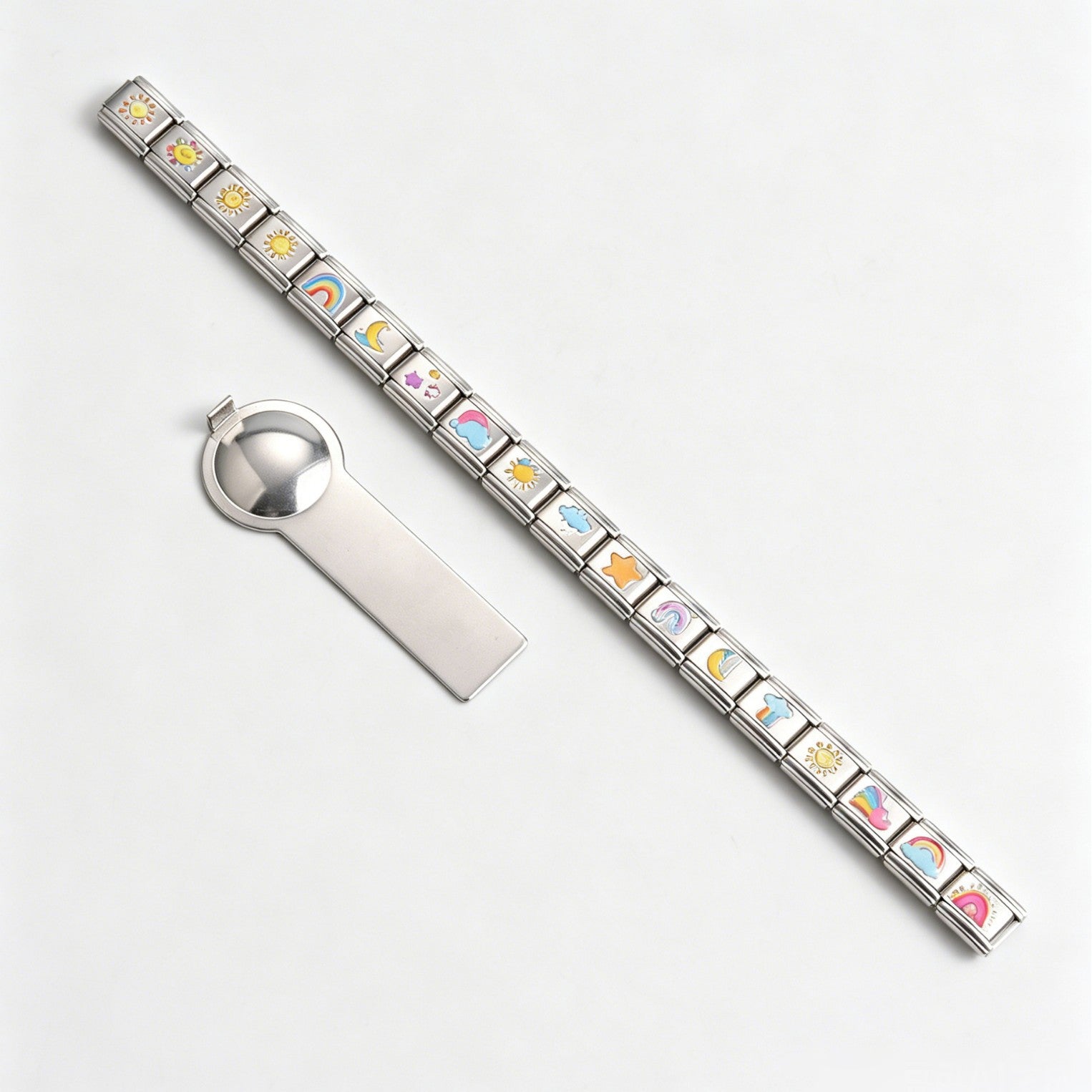 Wholesale Stainless Steel Italian Modular Colorful Bracelet DIY Watch Chain Fashion Accessory Gift for Unisex