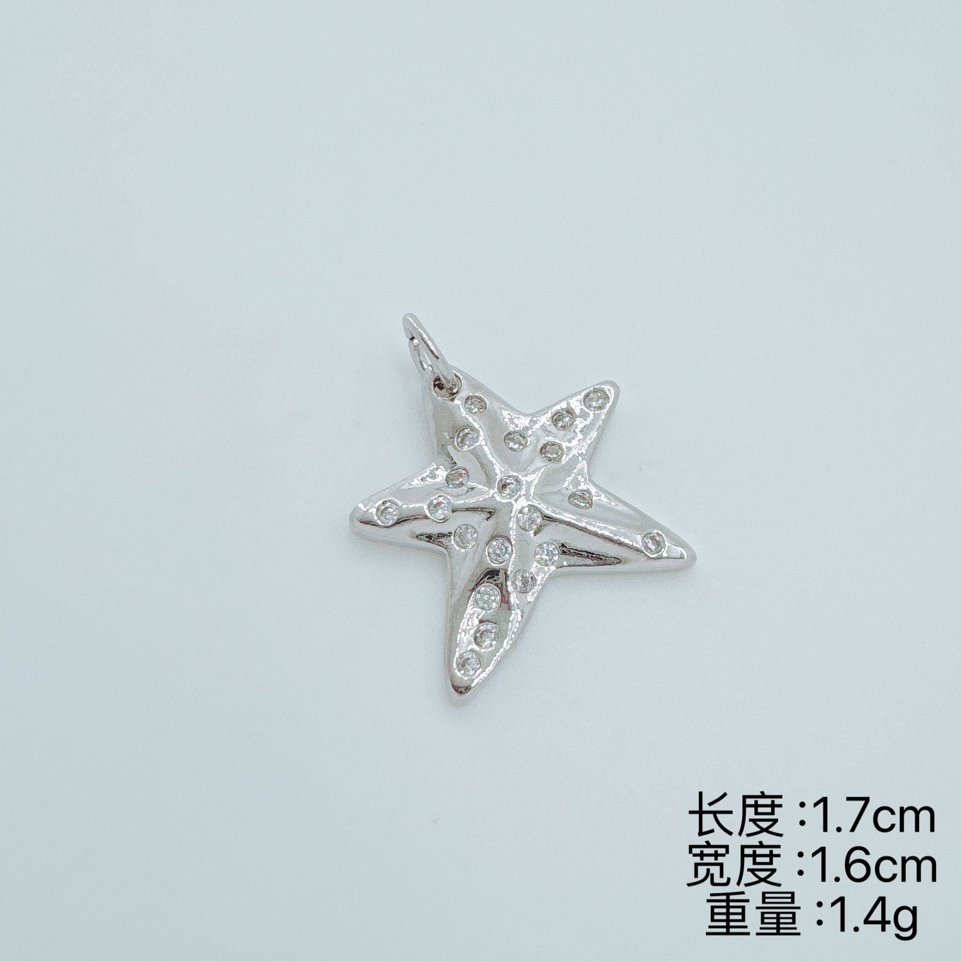 Wholesale Gold Plated Copper Starfish Zircon Necklace Trendy Fashion Accessory