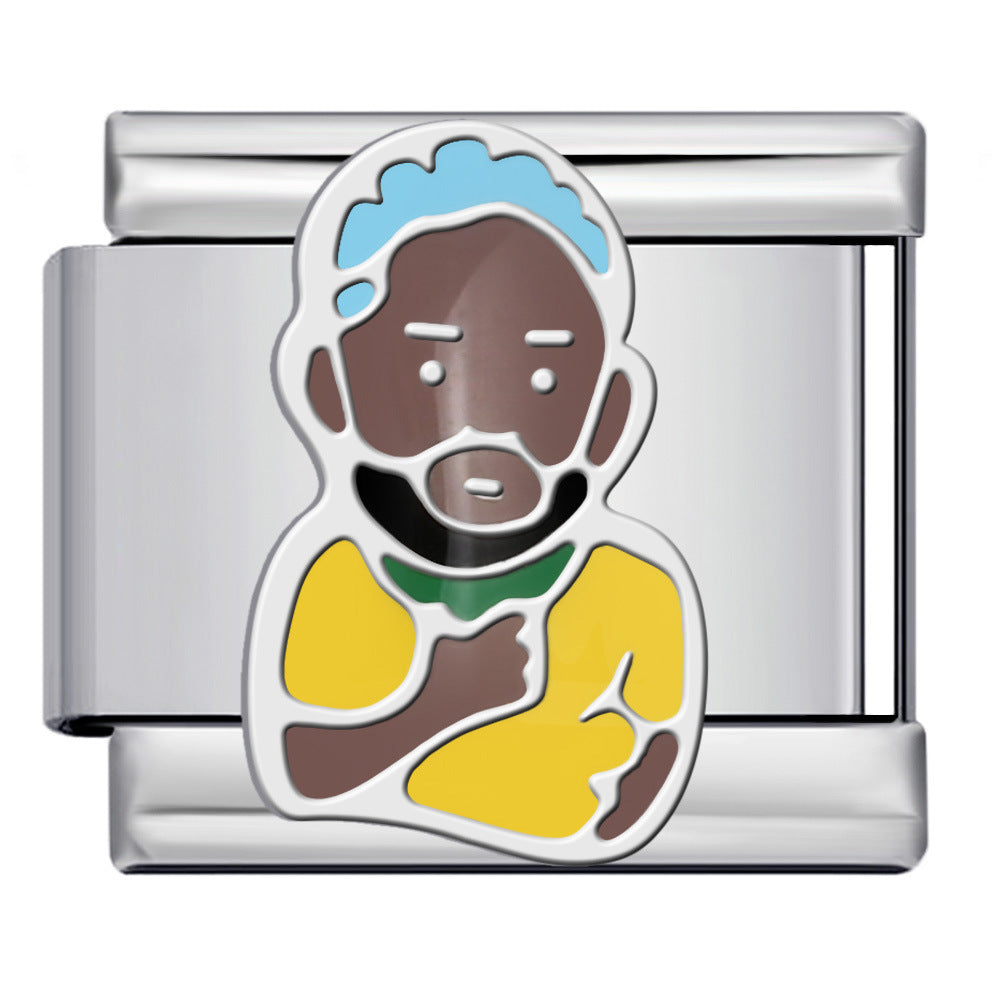 Wholesale 9mm Italian Charm Starter Bracelets DIY square Single Section Creative Stainless Steel Composable Bracelet