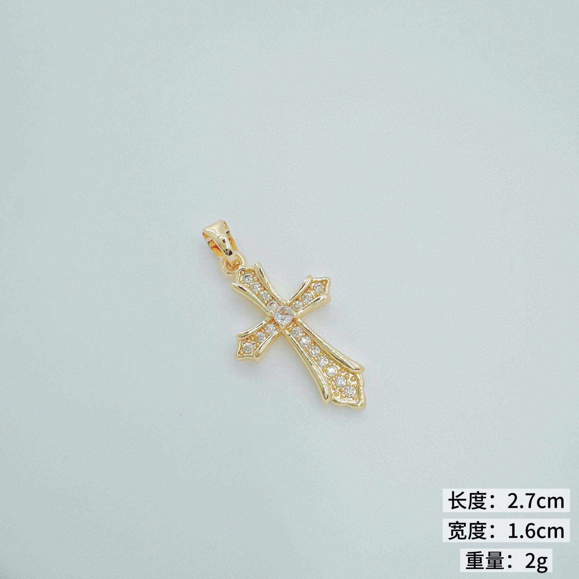 Wholesale European Style Gold-Plated Rhinestone Cross Pendant Car Key Accessory Fashion Jewelry