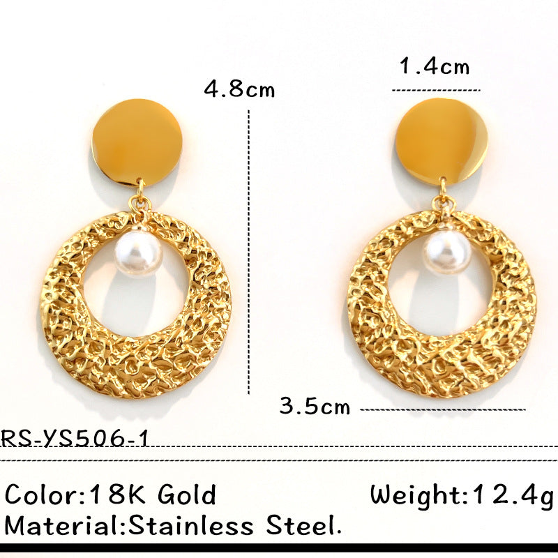 Wholesale Stainless steel earrings European and American style 18K gold and silver plated design