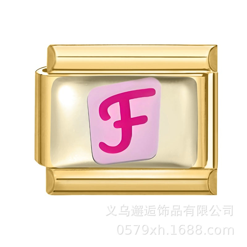 Wholesale 9mm Italian Charm Starter Bracelets DIY Letter Series Stainless Steel Composable Bracelet