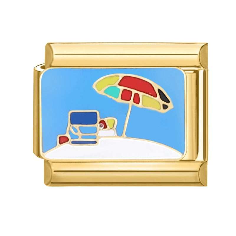 Wholesale Italian Charm Bracelet 9mm DIY Splicing Removable Stainless Steel Gold Bottom Light Luxury Composable Bracelet