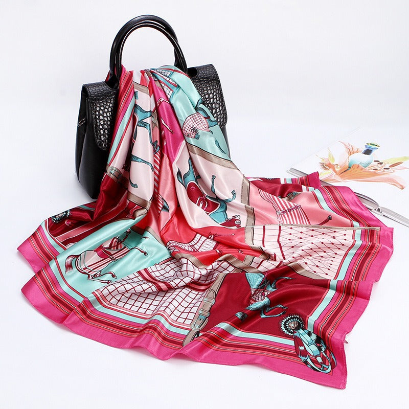 Wholesale 90cm Printed  Silk Women' s Large Square Scarf