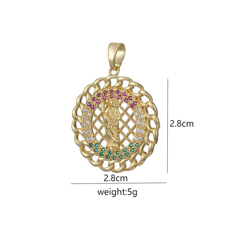 Wholesale Gold Plated Copper Geometric Zircon Pendant Necklace Unisex Fashion Accessory