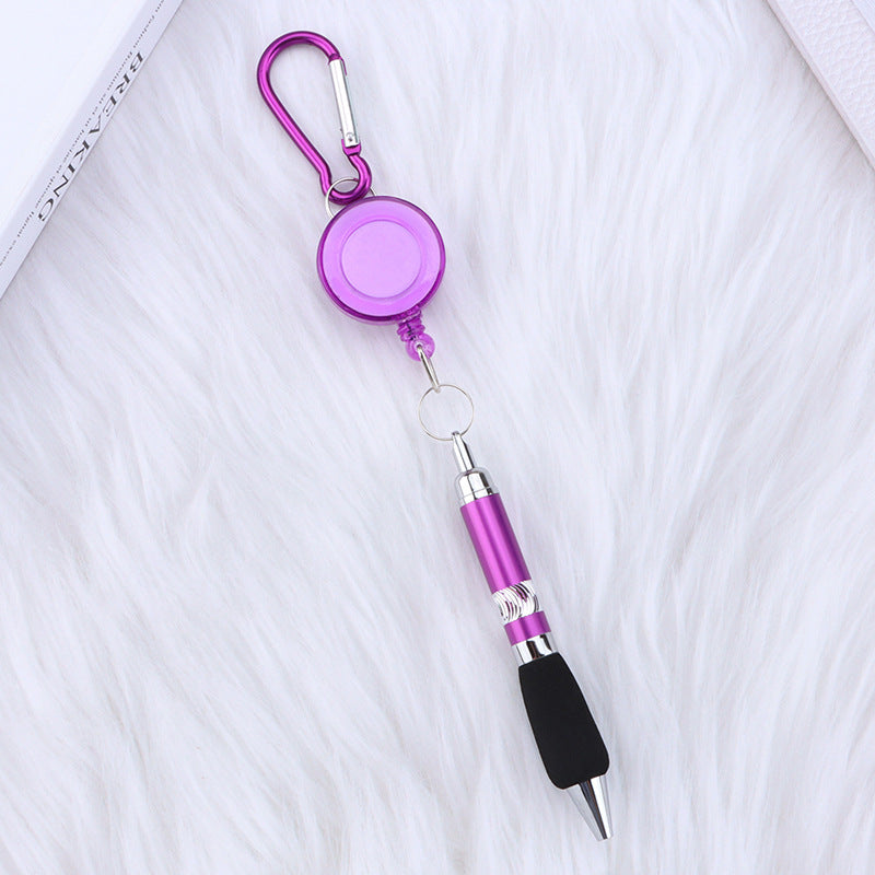 Wholesale Metal Stretch Easy To Pull Buckle Pull Line Mountaineering Keychain Ballpoint Pen ACC-PN-JinBN024
