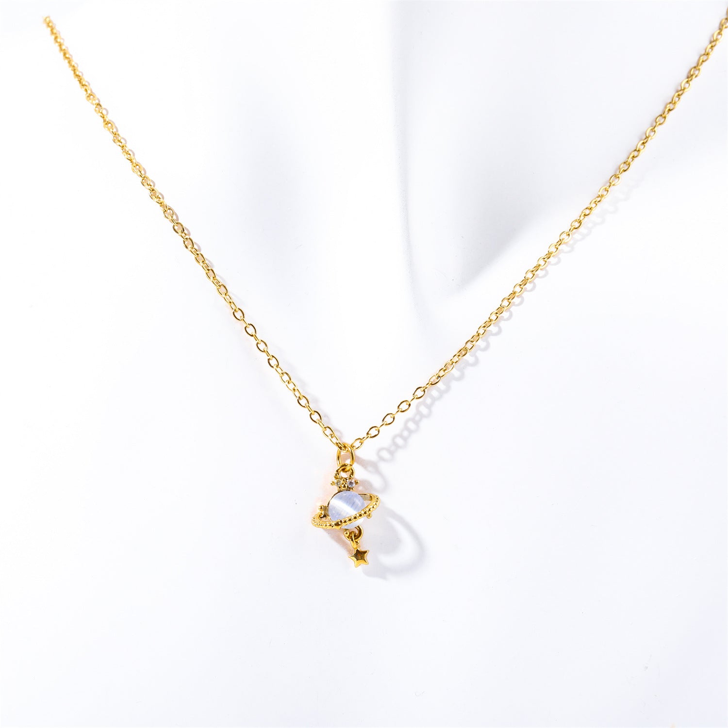 Wholesale 18k Gold Plated Wind Cherry Moon Planet Butterfly Copper Necklace