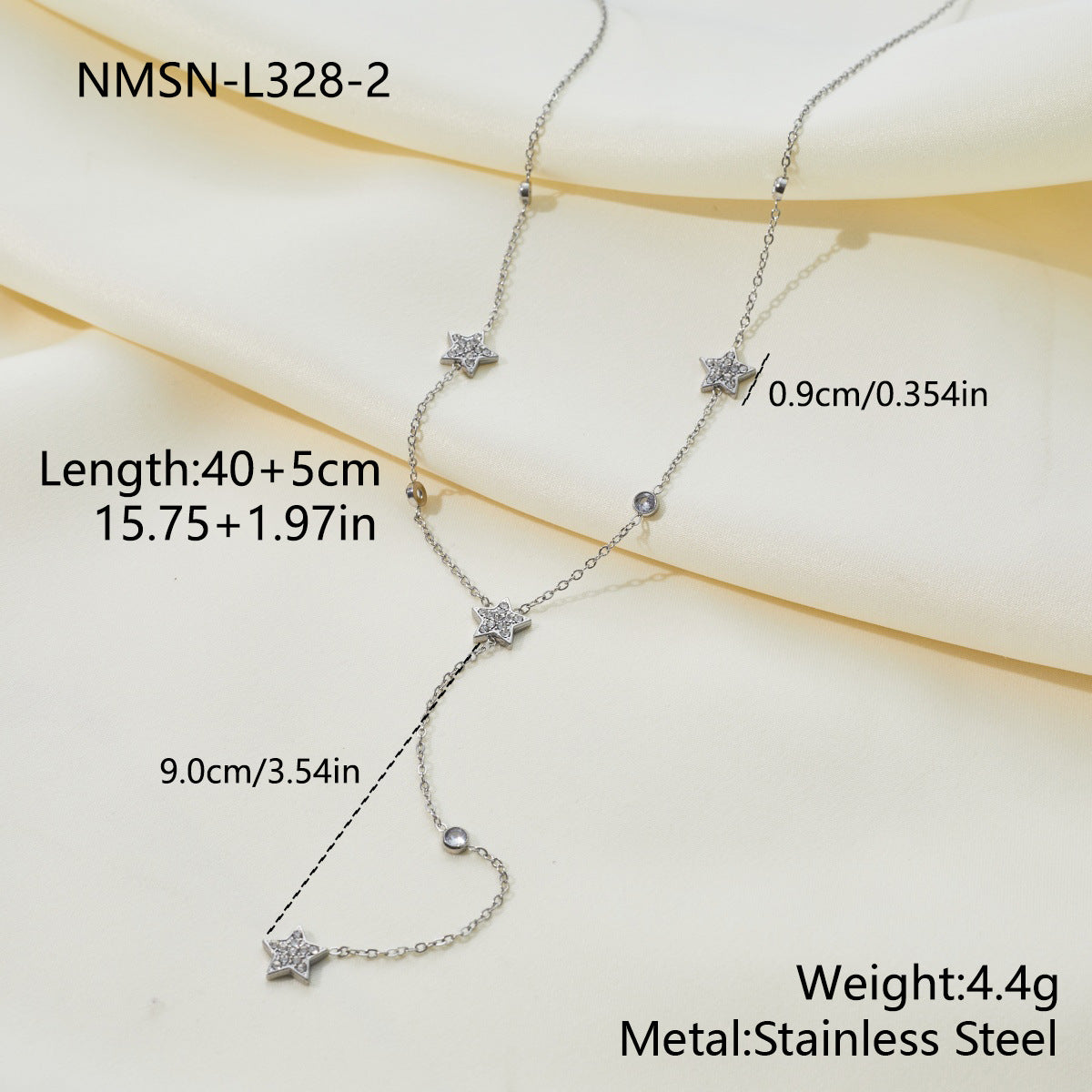 Wholesale Gentle Star Zircon Y-Necklace and Bracelet Set