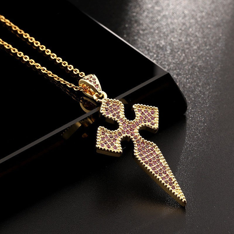 Wholesale Zircon Cross Pendant Necklaces Zircon Clavicle Chain ACC-NE-SY009