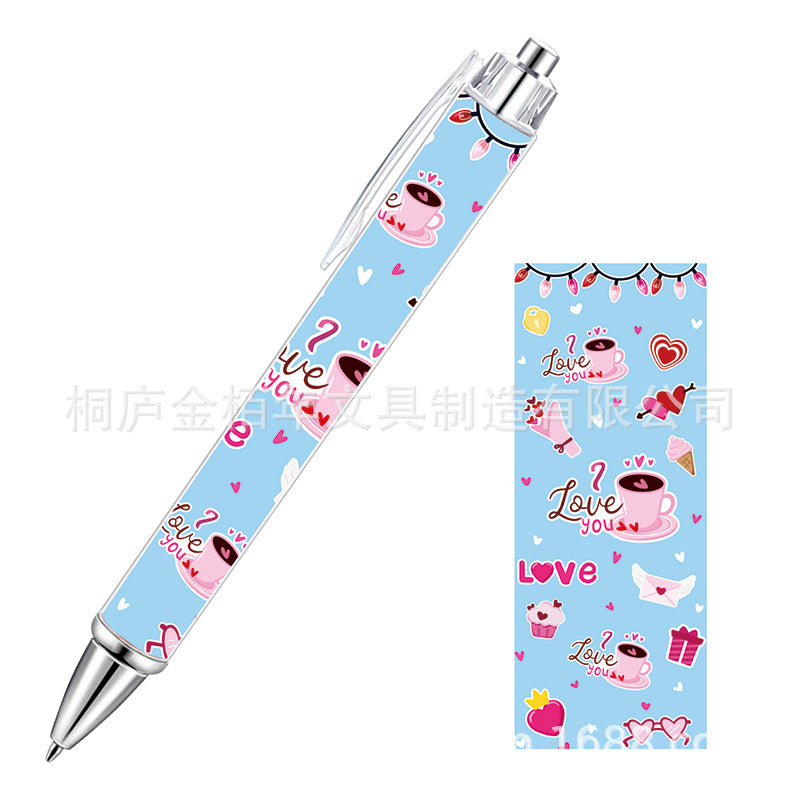 Wholesale Pink Bow Heart Roll Paper Ballpoint Pen