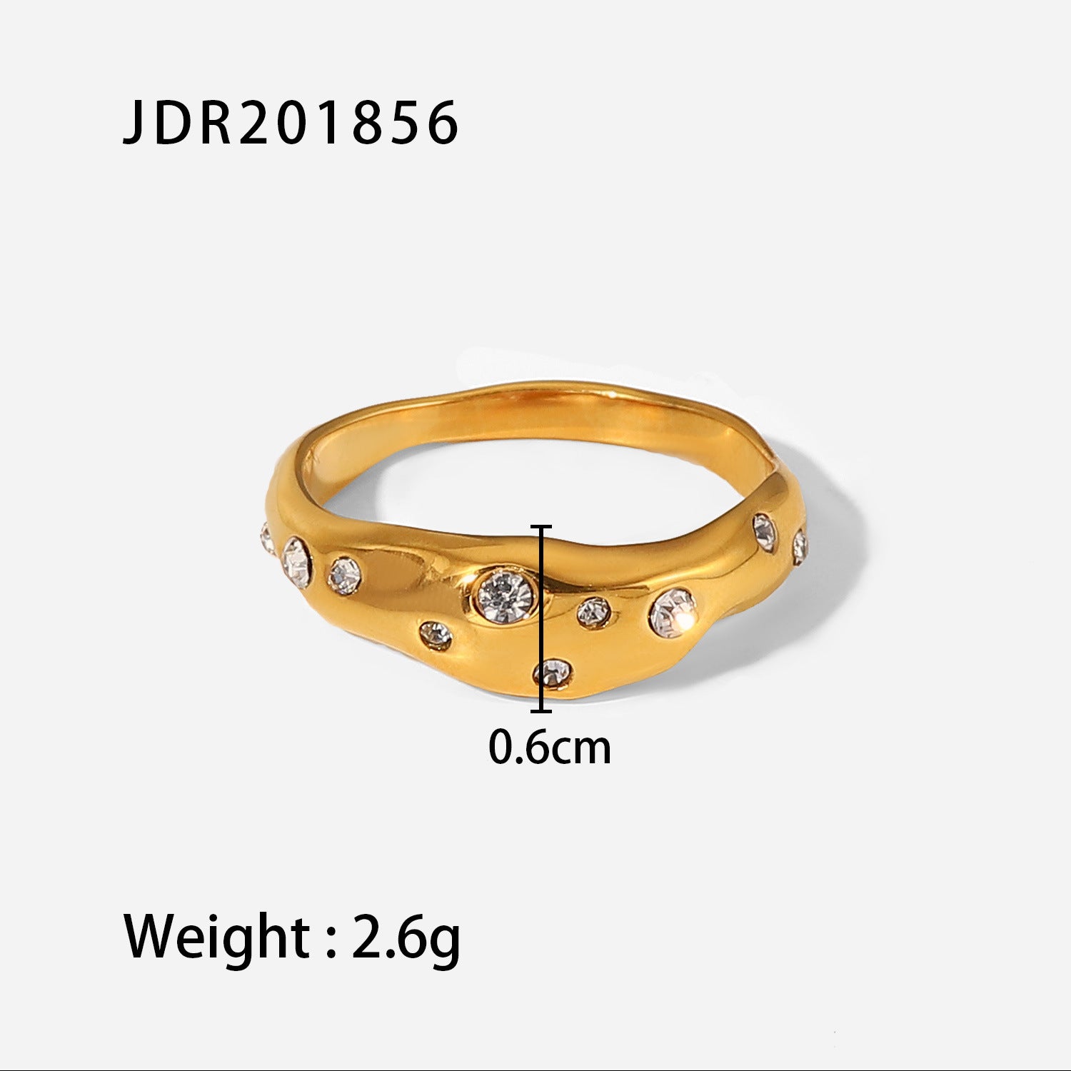 Wholesale Zircon Ring 18K Gold Plated Stainless Steel ACC-RS-Jied002
