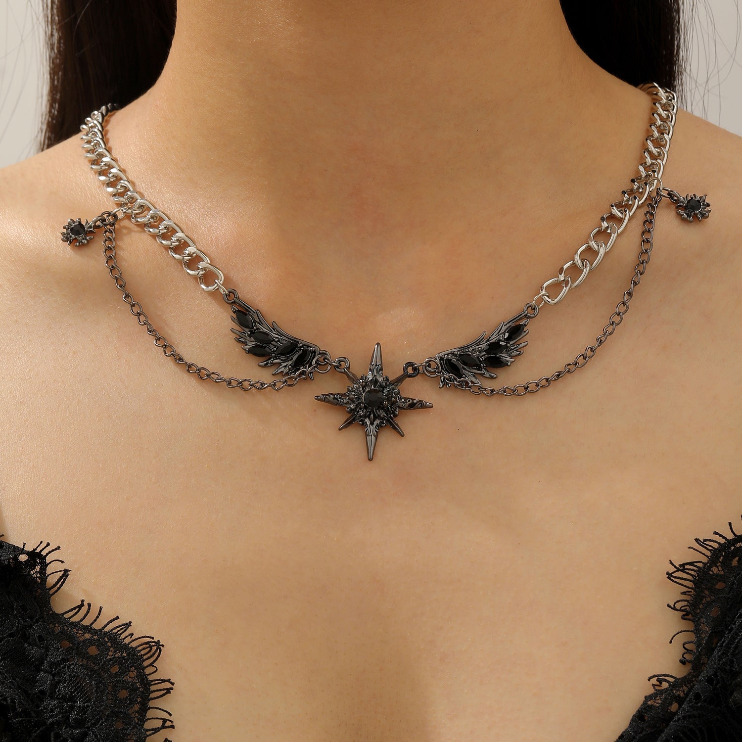 Wholesale Y2K Gothic Cross Choker Necklace Trendy Punk Style Jewelry Accessory Gift