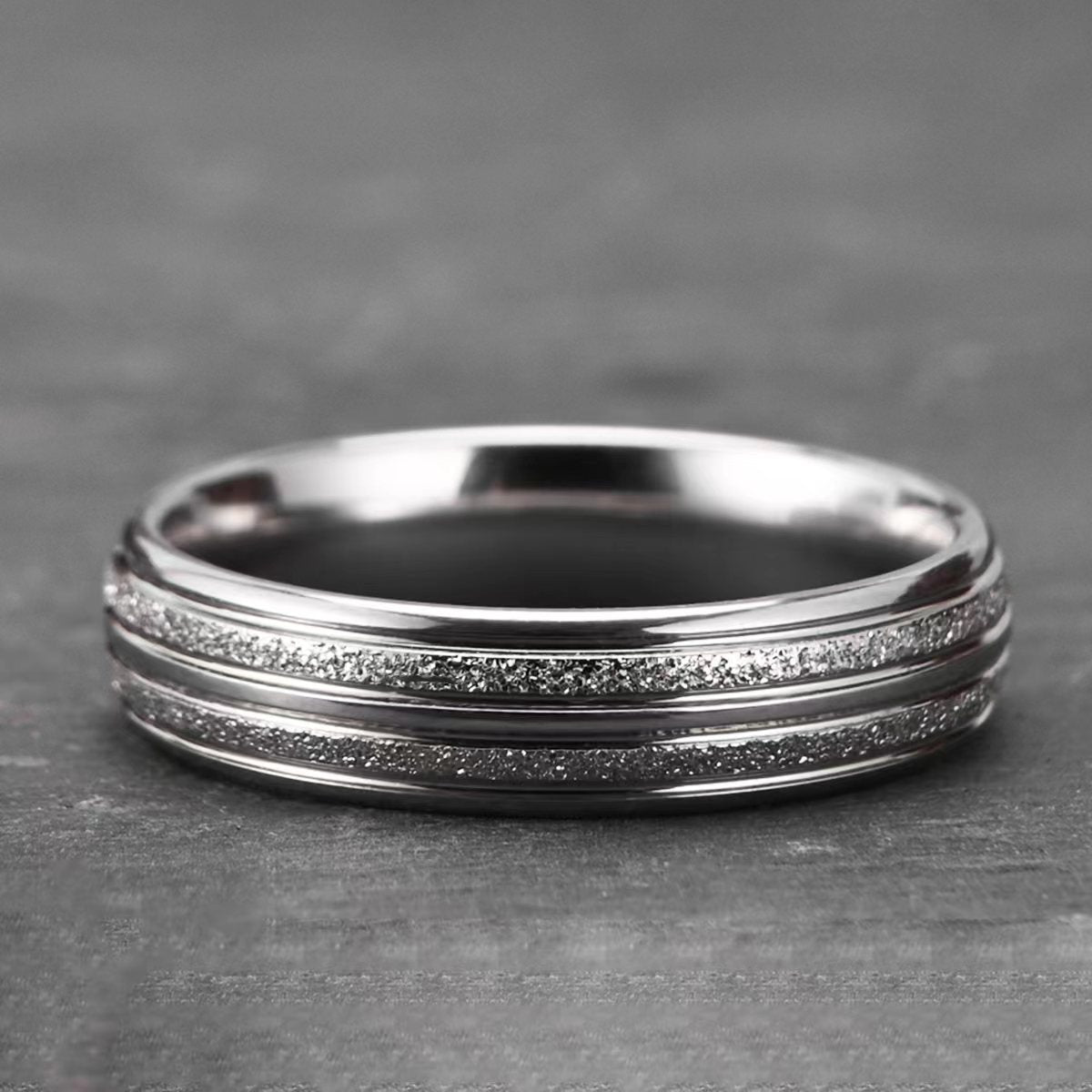 Wholesale Titanium steel sand ring couple ring