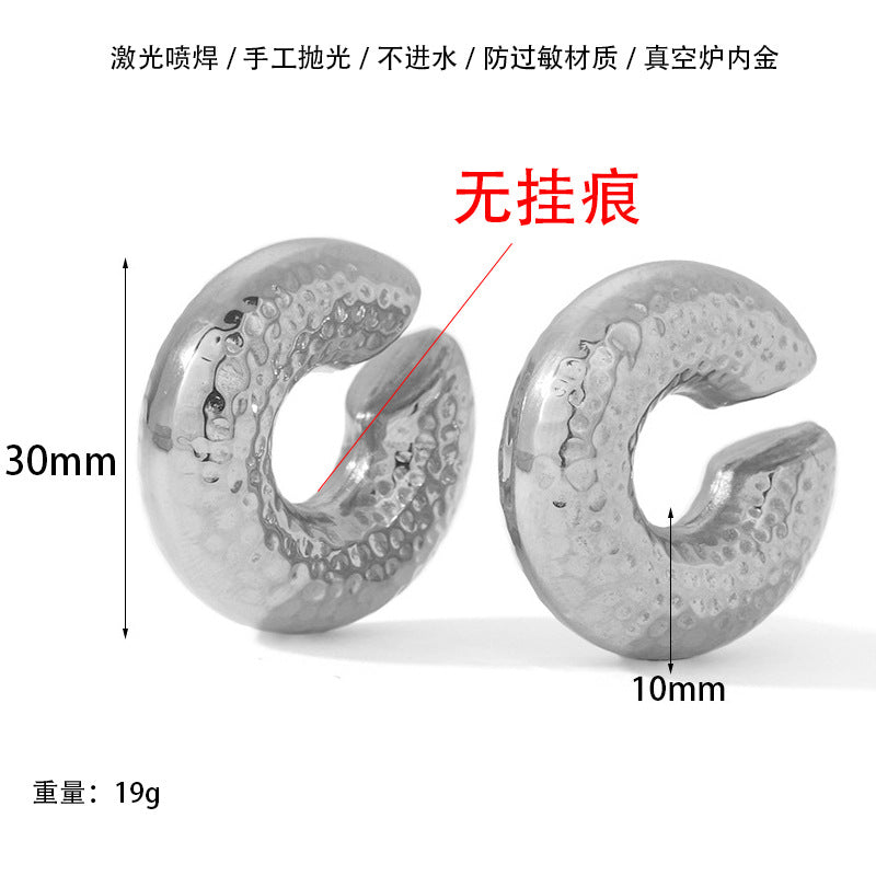 Wholesale 18K Real Gold Stainless Steel Hollow Earrings ACC-ES-Chunp007