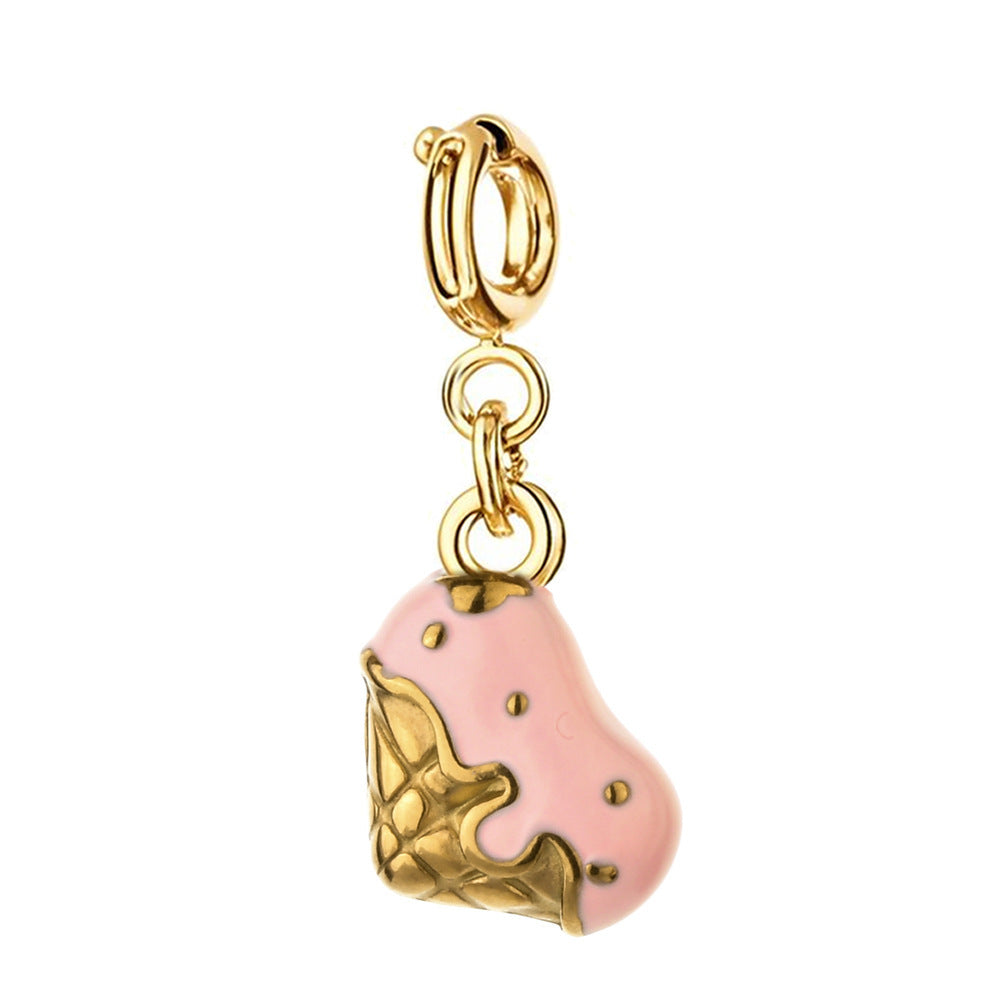Wholesale Retro Style Heart Series Oil Dripping Colorful Stainless Steel  Charms