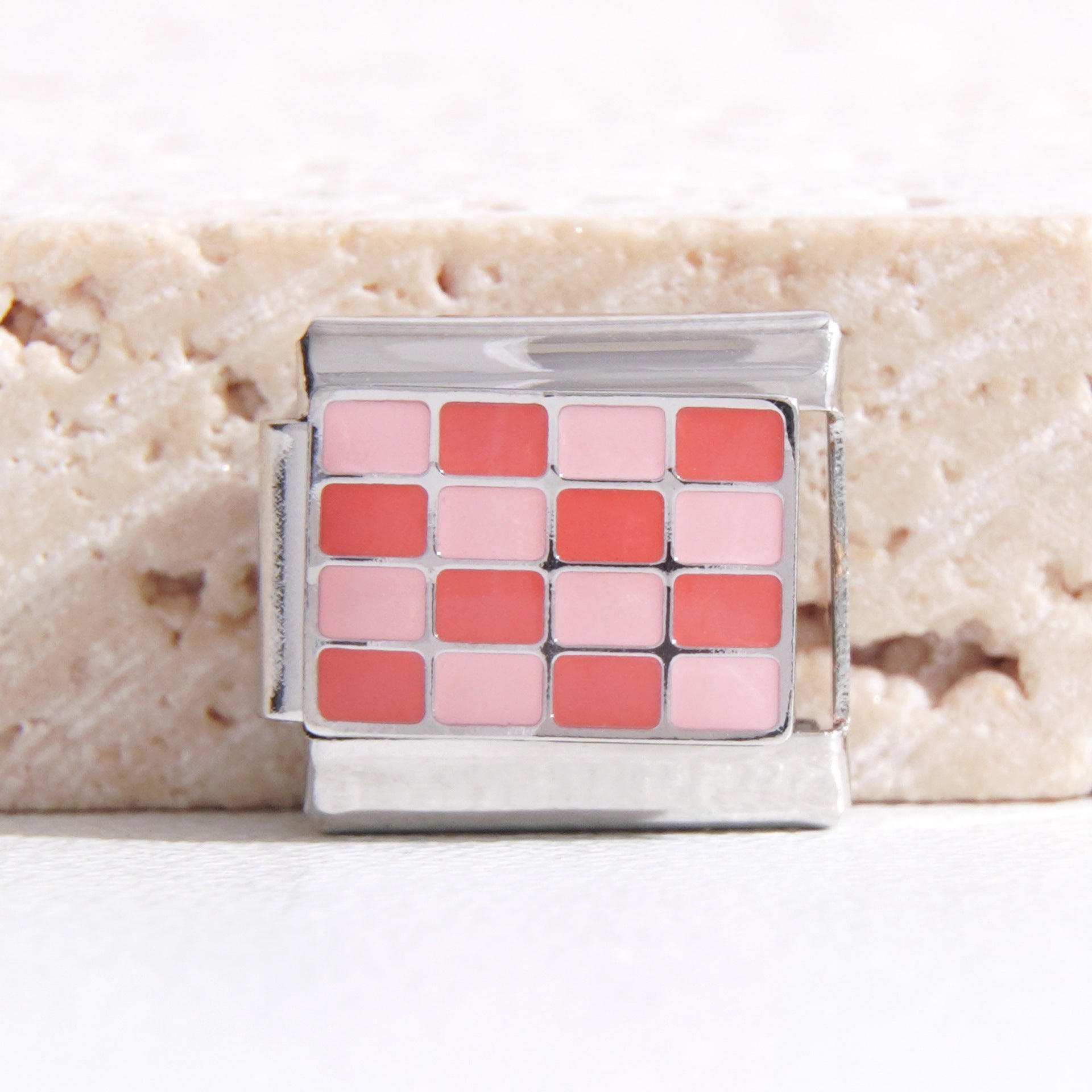 Wholesale Italian Charm Bracelet 9mm DIY Splicing Checkerboard Series Stainless Steel Composable Bracele