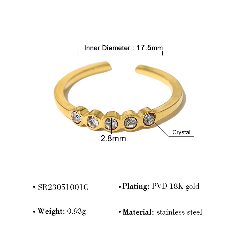 Wholesale White Zircon Titanium Steel Ring