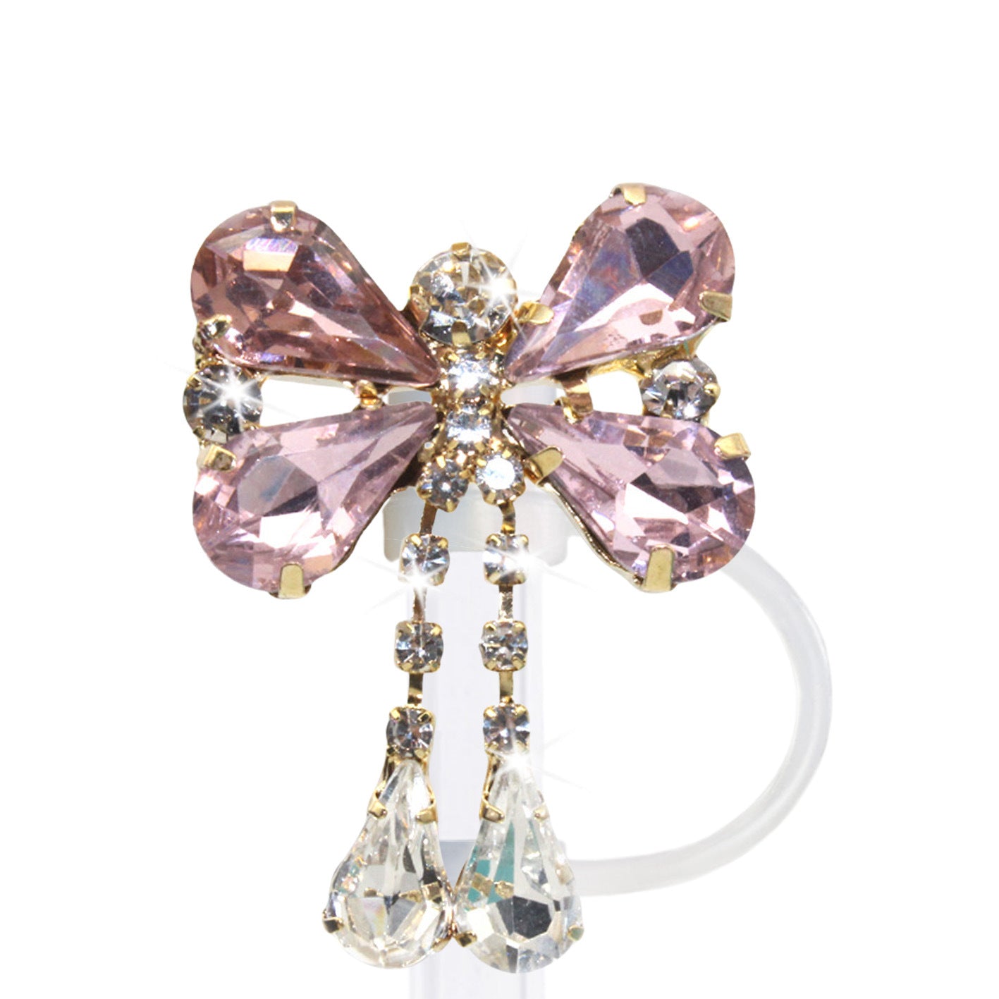 Wholesale Wholesale 50pcs Teardrop Butterfly Pendant 10mm Straw Cover Straw Tube Cap