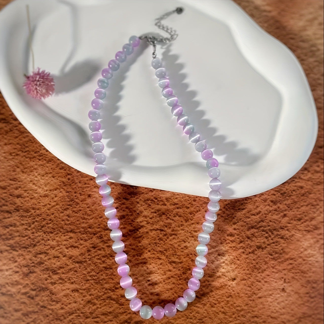 Wholesale Stylish Gold Heart Crystal Beaded Necklace Bohemian Women Fashion Jewelry