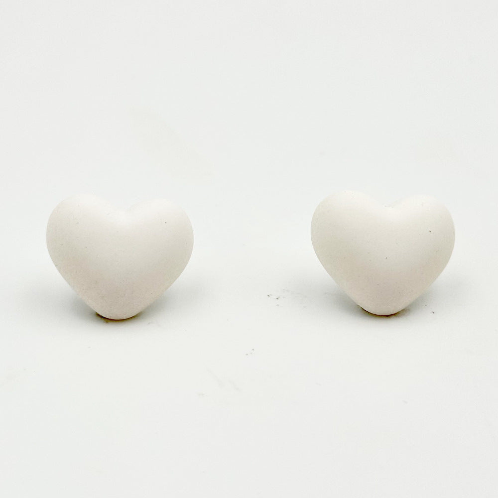 Wholesale  Simple Color Heart Acrylic Earrings