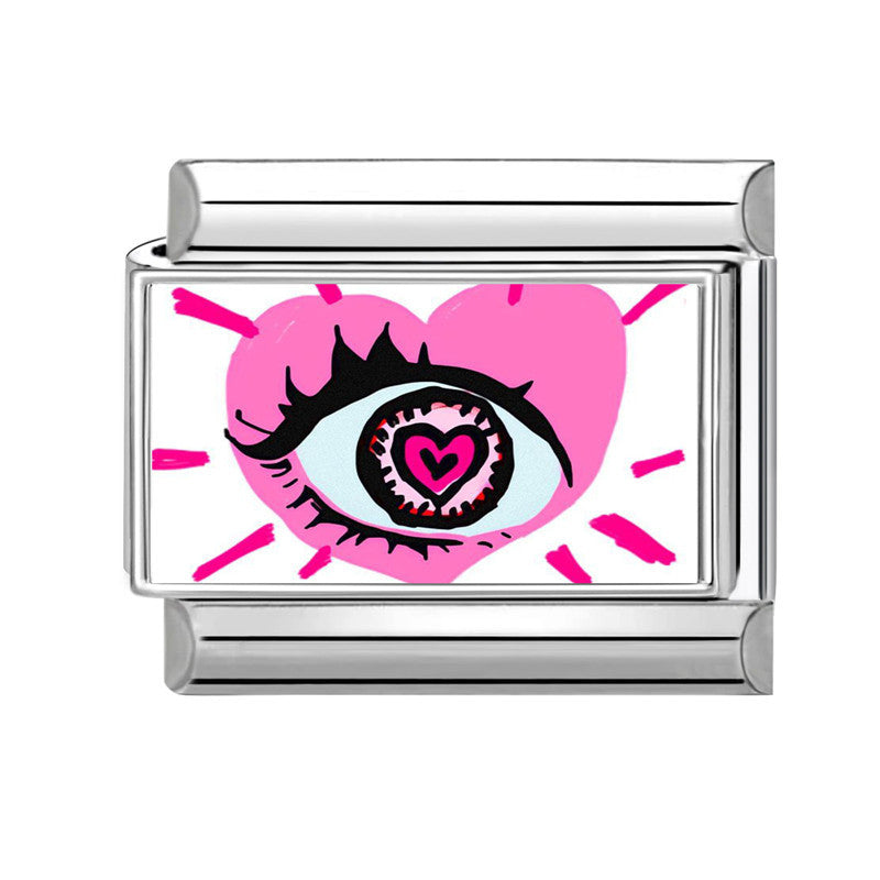 Wholesale Italian Charm Bracelet 9mm DIY Splicing Pink Stainless Steel Composable Bracelet