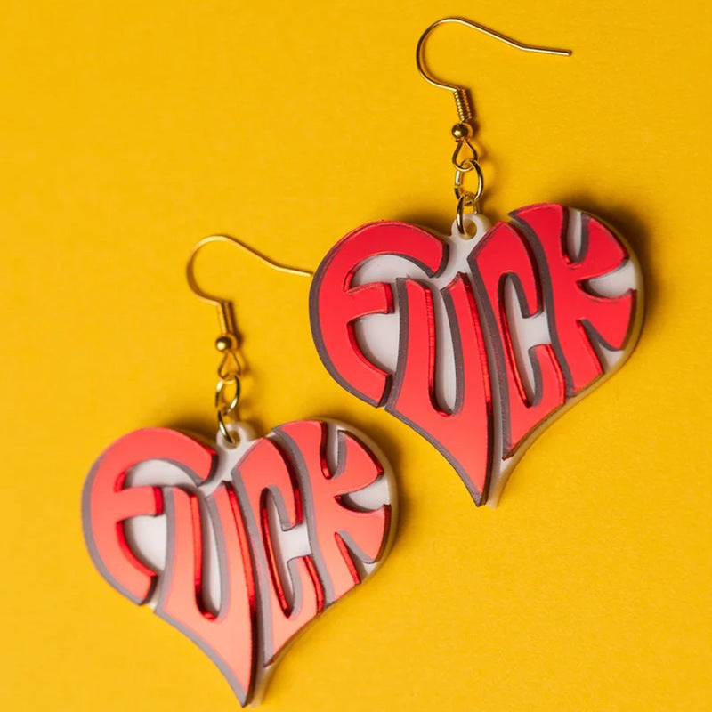 Wholesale  funny heart acrylic earrings