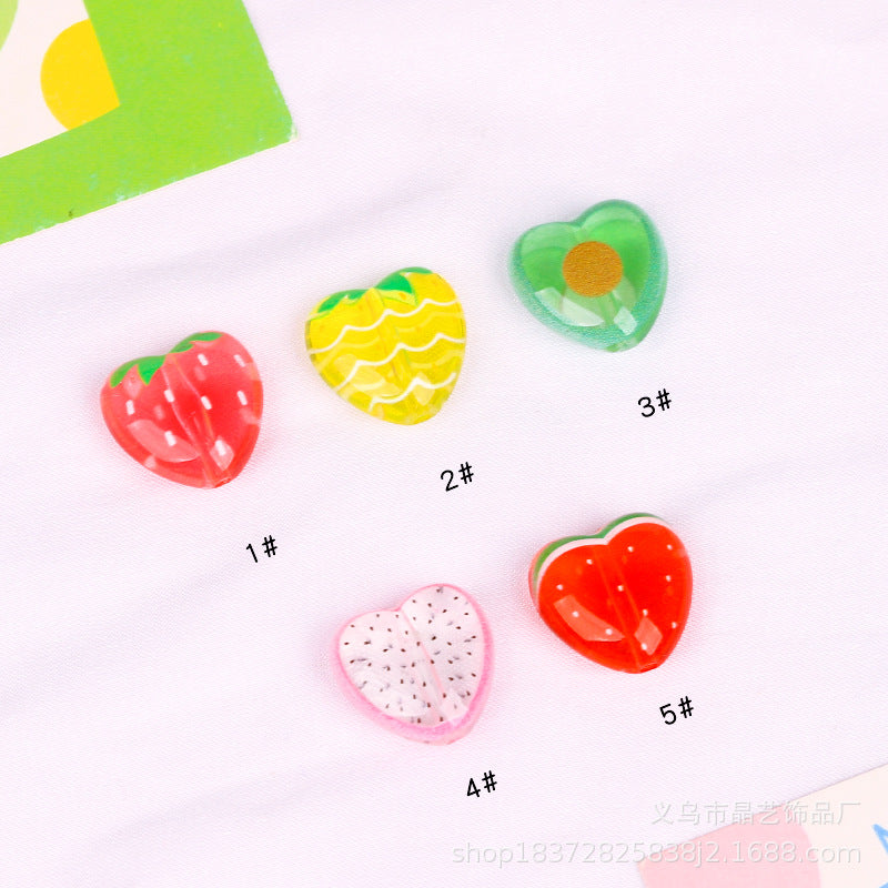 Wholesale random 10pcs Transparent Fruit Focal Beads DIY Bead Accessories