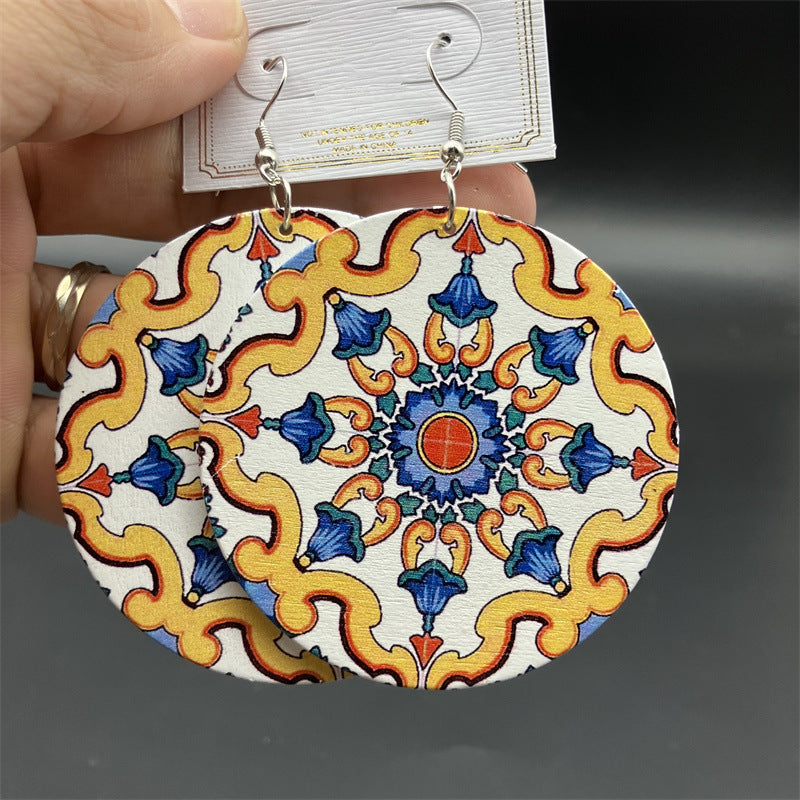 Wholesale Vintage Bohemian Ethnic Style Wood Earrings ACC-ES-FX058