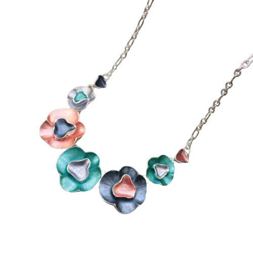 Wholesale Enamel Geometric Flower Necklace  Zinc Alloy Jewelry