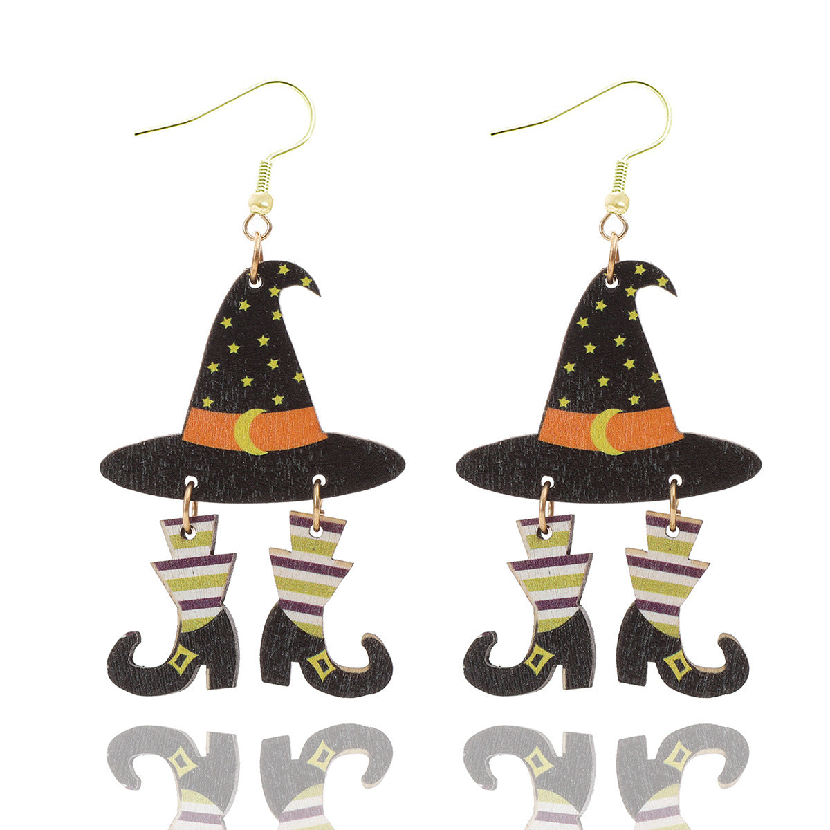 Wholesale Halloween wood chip earrings