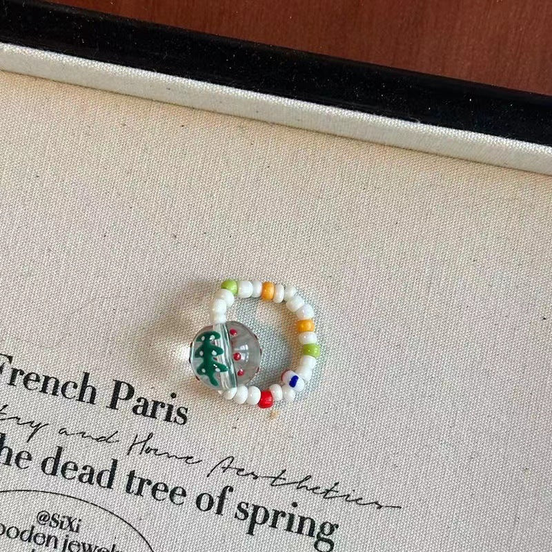 Wholesale Christmas Party Cartoon Cute Gingerbread Man  Beaded Necklace